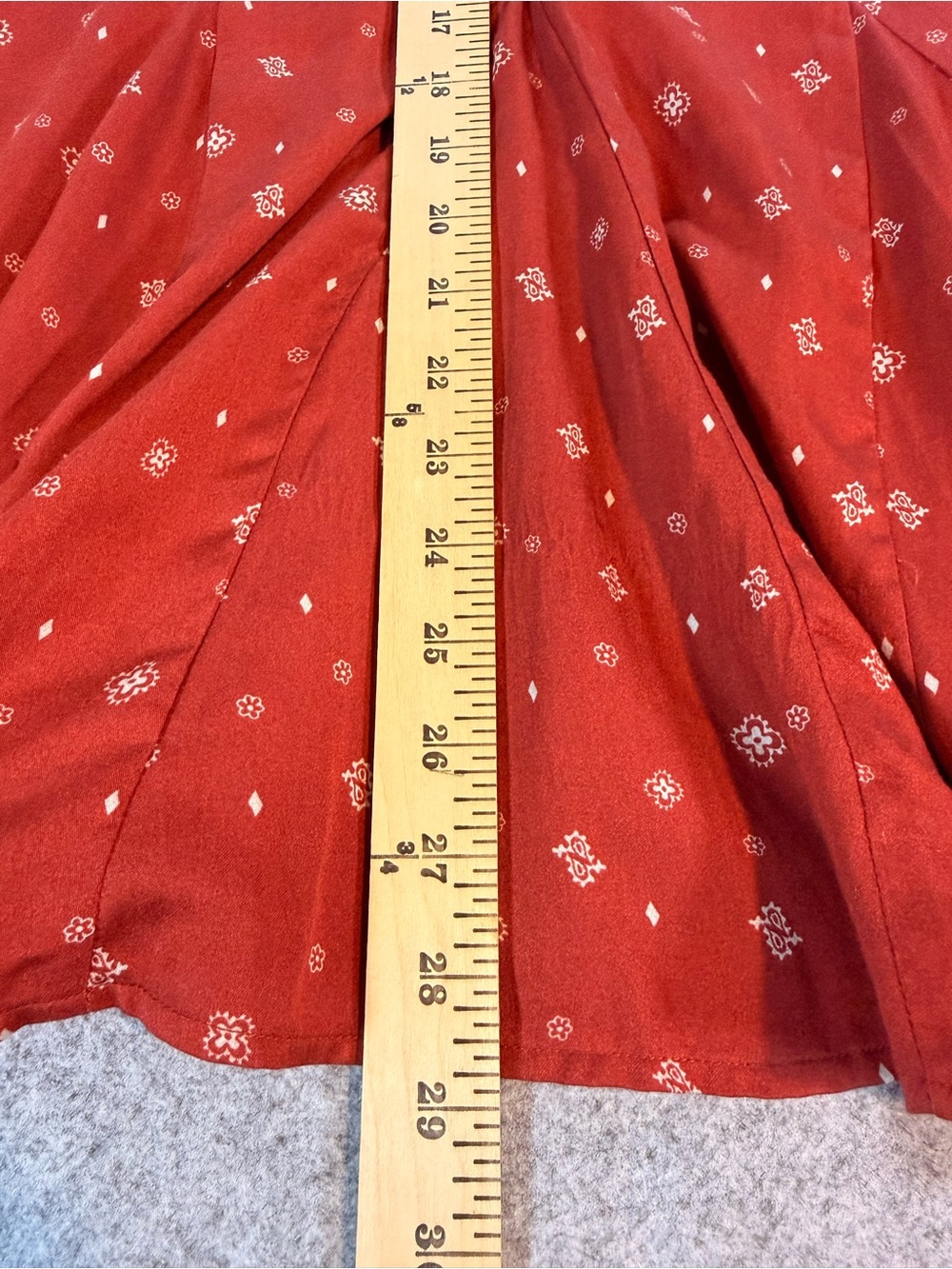 Idyllwind by Miranda Lambert Rust Red Printed Fit & Flare Mini Dress Medium - Picture 9 of 9